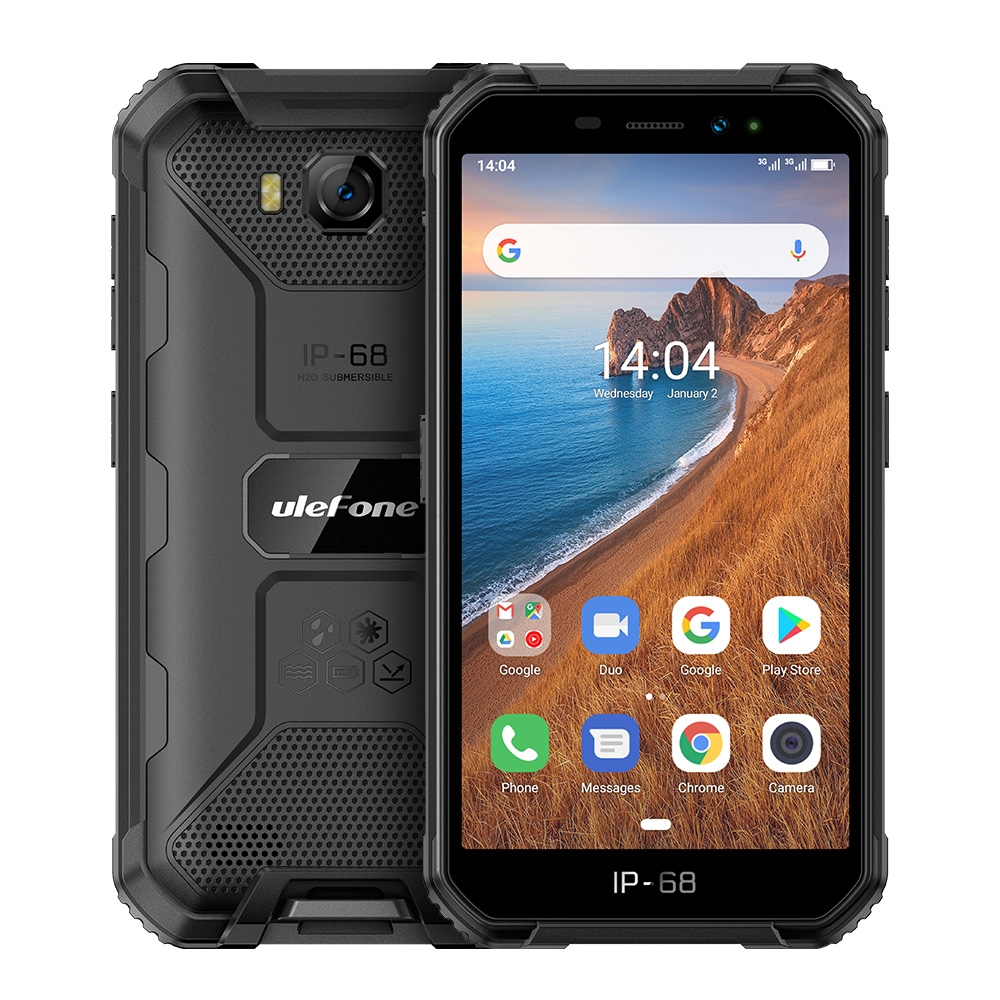 Ulefone Armor X6 Rugged Phone, 2GB+16GB, IP68/IP69K Waterproof Dustproof Shockproof, Face Identification, 4000mAh Battery, 5.0 inch Android 9.0 MTK6580A/W Quad Core up to 1.3GHz, Network: 3G(Black)