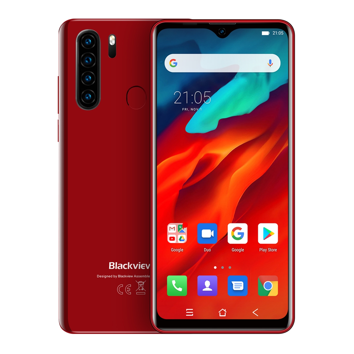 Blackview A80 Plus, 4GB+64GB, Face ID & Fingerprint Identification, 4680mAh Battery, 6.49 inch Android 10.0 MTK6762V/WD Octa Core up to 1.8GHz, Network: 4G, Dual SIM, NFC, OTG(Red)
