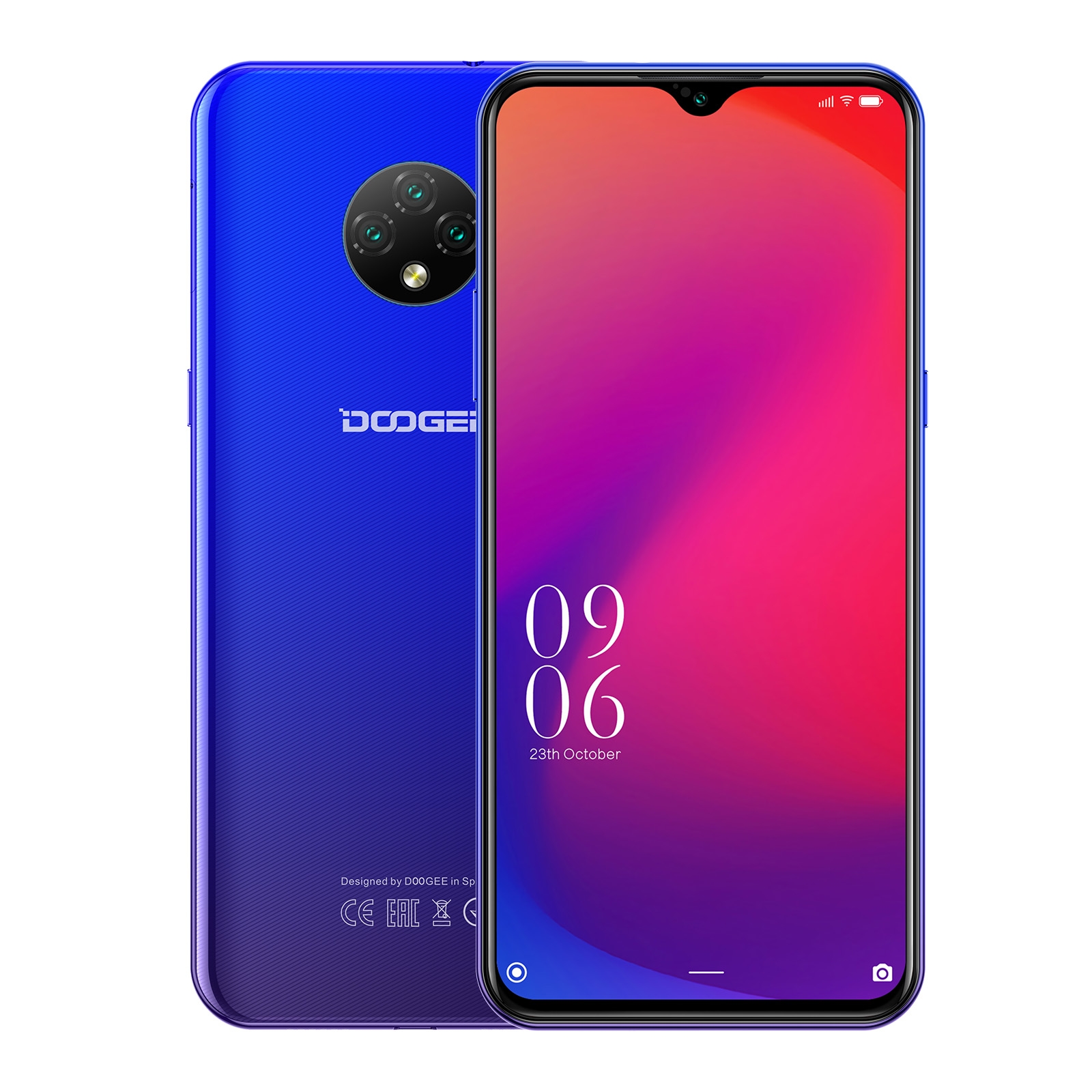 DOOGEE X95 Pro, 4GB+32GB, Triple Back Cameras, 4350mAh Battery, Face ID Identification, 6.52 inch Water-drop Screen Android 10 MTK6761V/WE Helio A20 Quad Core up to 1.8GHz, Network: 4G, OTG, Dual SIM(Blue)