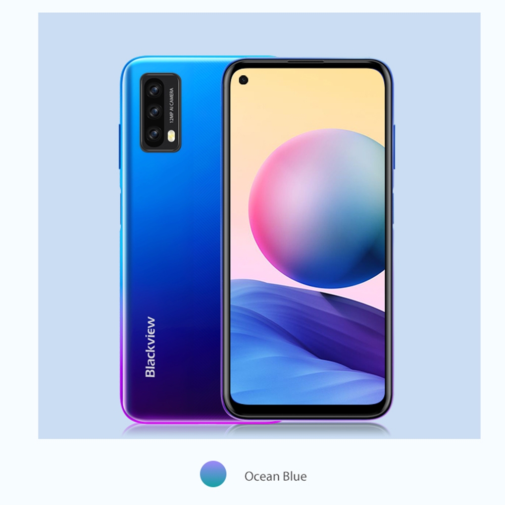 Blackview A90, 4GB+64GB, Side Fingerprint Identification, 4280mAh Battery, 6.39 inch Android 11.0 MTK Helio P60 MT6771V Octa Core up to 2.0GHz, Network: 4G, Dual SIM, OTG, NFC(Ocean Blue)