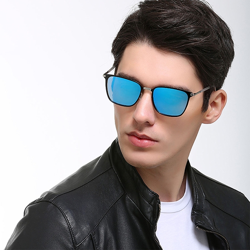 Mens Sunglasses Polarized, Retro Square Sun Glasses for Men Women